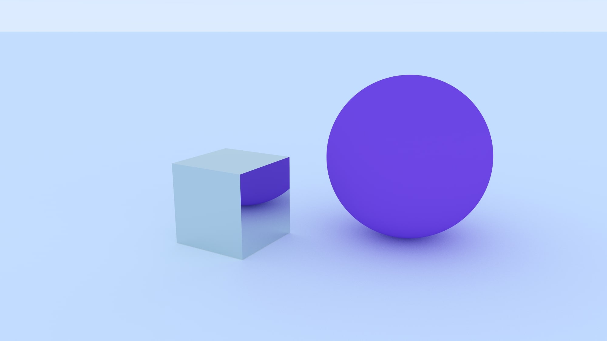 Ray tracer example image with different shapes (triangles, sphere and infinite plane)